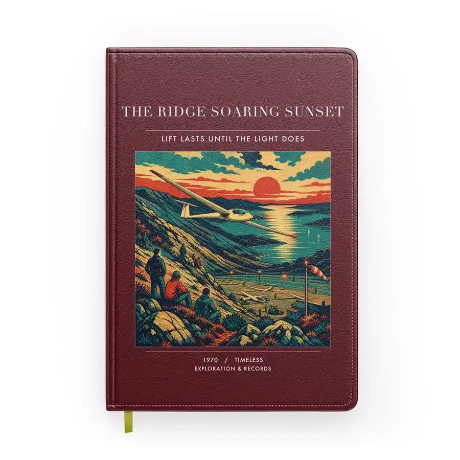 VINTAGE G4475 - The Ridge Soaring Sunset - Designed Notebooks design on darkred