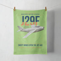 Thumbnail for Saab J 29F Tunnan design on light green towel
