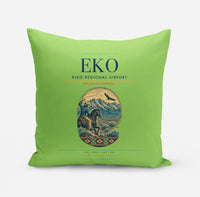 Thumbnail for Elko Regional Airport (EKO) design on light green pillow