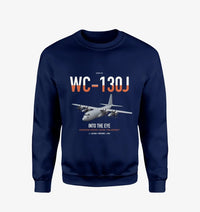 Thumbnail for WC-130J Hurricane Hunter design on navy blue sweatshirt