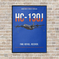 Thumbnail for HC-130J COMBAT KING II vertical canvas print - framed - blue background
