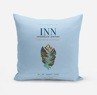 Thumbnail for Innsbruck Airport (INN) design on light blue pillow