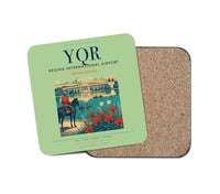 Thumbnail for Regina International Airport (YQR) design on light green 1 piece coaster