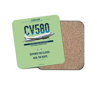 Thumbnail for Convair 580 design on light green 1 piece coaster