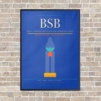 Thumbnail for Brasilia - Presidente Juscelino Kubitschek International Airport BSB - Canvas Framed - Blue