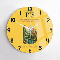 Thumbnail for Poitiers–Biard Airport (PIS) design on yellow no frame wall clock
