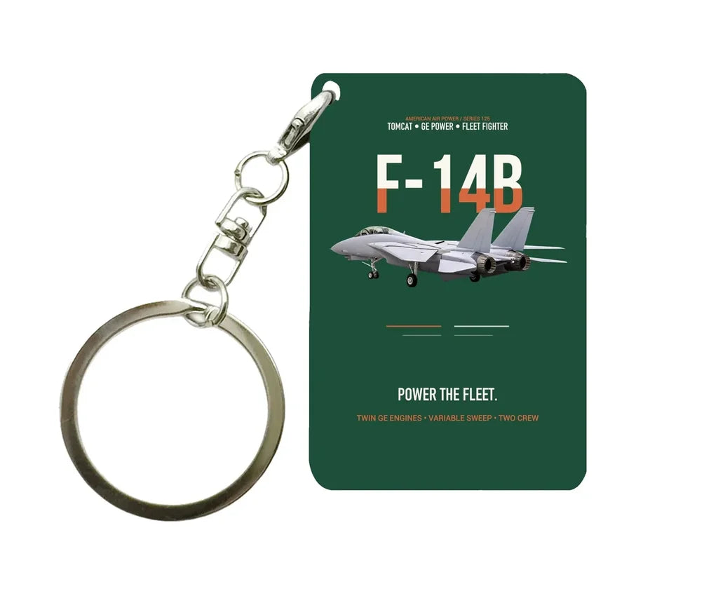 F-14B TOMCAT Key Chain design on dark green key chain