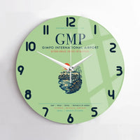 Thumbnail for Gimpo International Airport (GMP) design on light green no frame wall clock