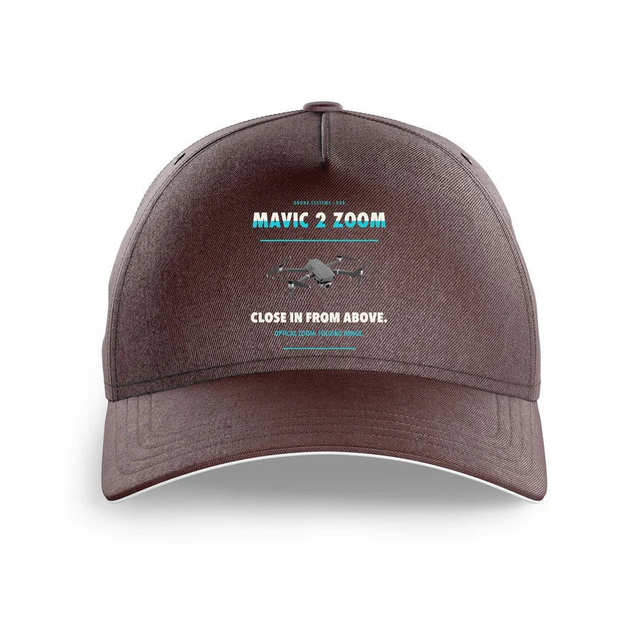 DJI Mavic 2 Zoom design on brown printed hat