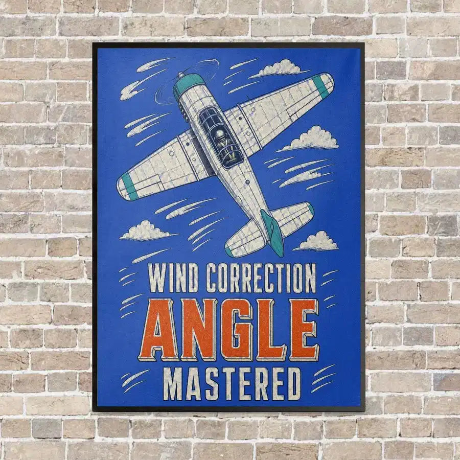 Wind Correction Angle Mastered vertical canvas print - framed - blue background