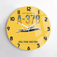 Thumbnail for A-37B Dragonfly design on yellow no frame wall clock