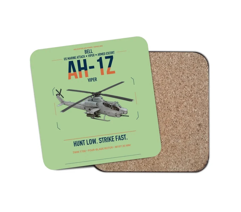 Bell AH-1Z Viper design on light green 1 piece coaster