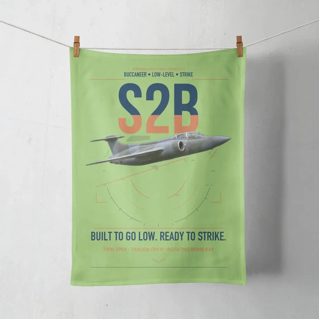Blackburn Buccaneer S2B design on light green towel