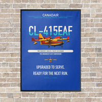 Thumbnail for Canadair CL-415EAF vertical canvas print - framed - blue background
