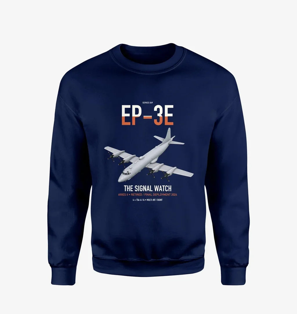 EP-3E ARIES II design on navy blue sweatshirt