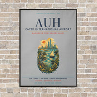 Thumbnail for Zayed International Airport Abu Dhabi AUH vertical canvas print - framed - light gray background