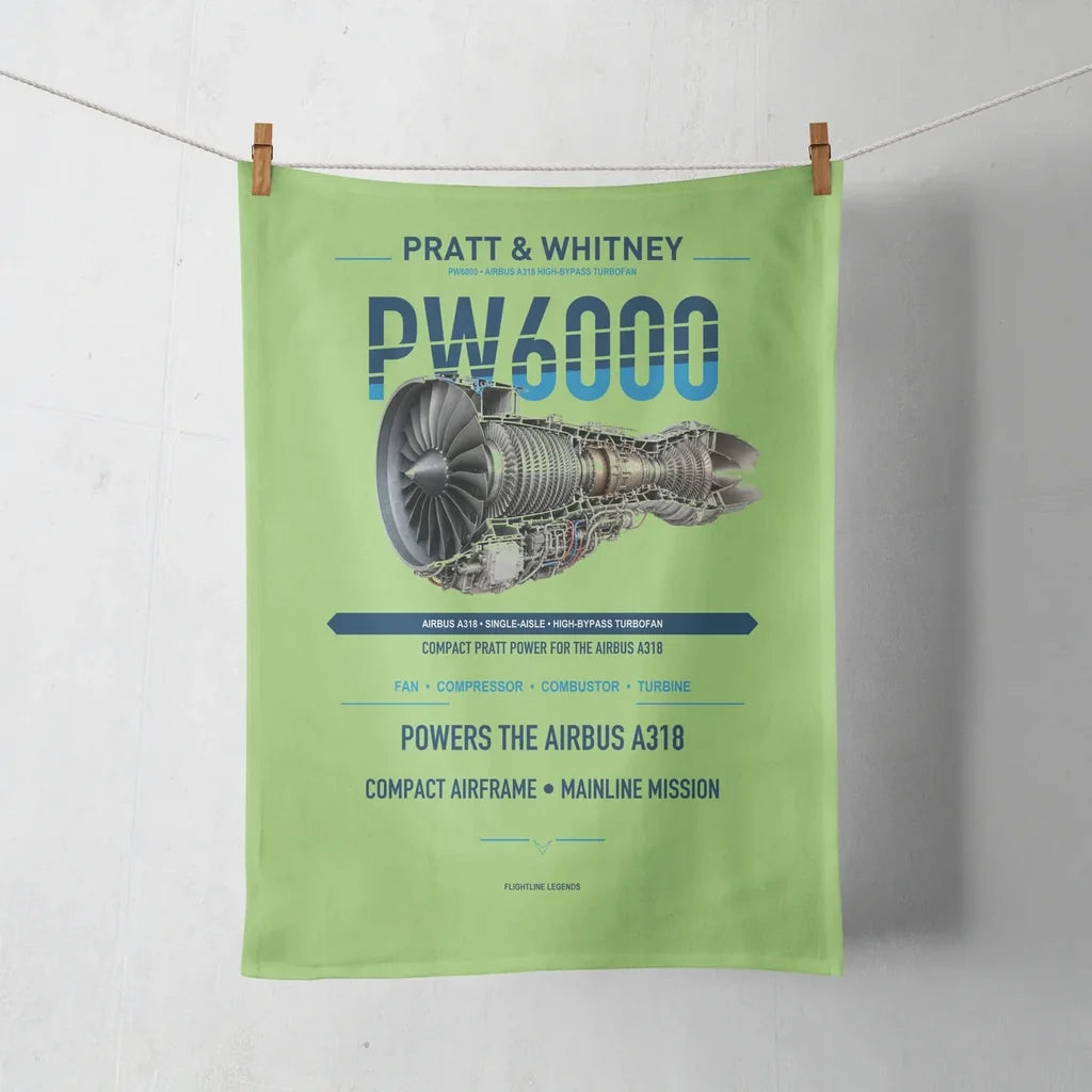 PW6000 design on light green towel