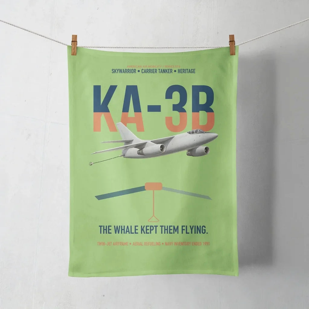KA-3B Skywarrior design on light green towel