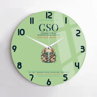 Thumbnail for Piedmont Triad International Airport (GSO) design on light green no frame wall clock