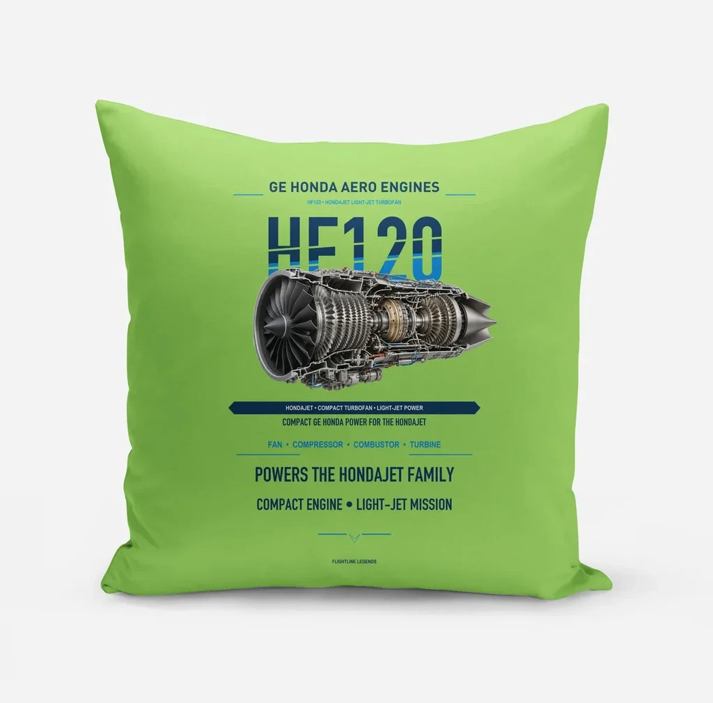 HF120 design on light green pillow