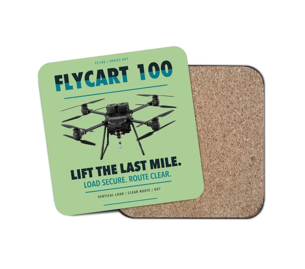 DJI FlyCart 100 design on light green 1 piece coaster