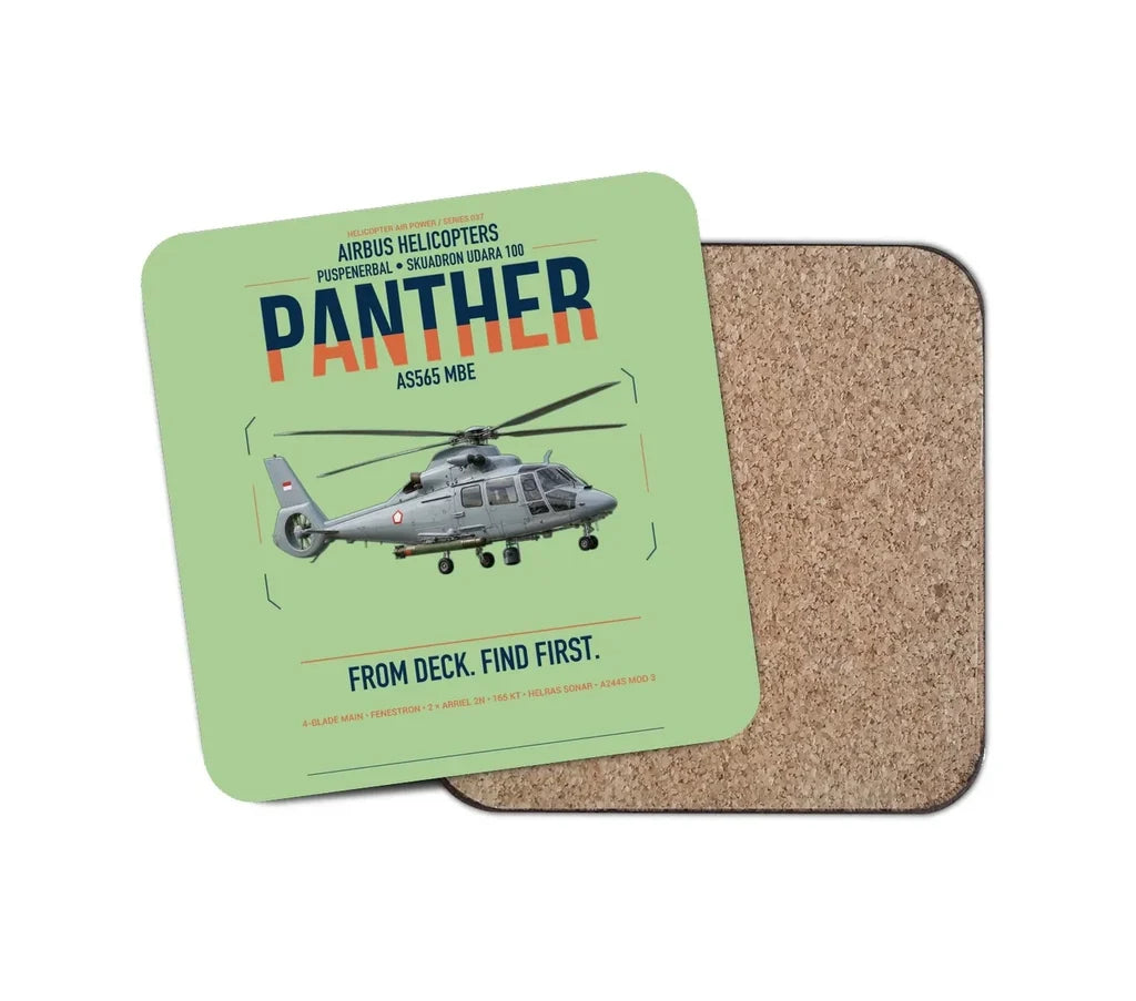 Airbus Helicopters AS565 MBe Panther design on light green 1 piece coaster