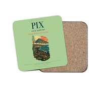 Thumbnail for Pico Airport (PIX) design on light green 1 piece coaster