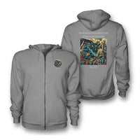 Thumbnail for VINTAGE G4455 - The Restoration First Start - Premium Zipped Hoodie design on gray