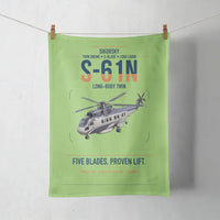 Thumbnail for Sikorsky S-61N design on light green towel