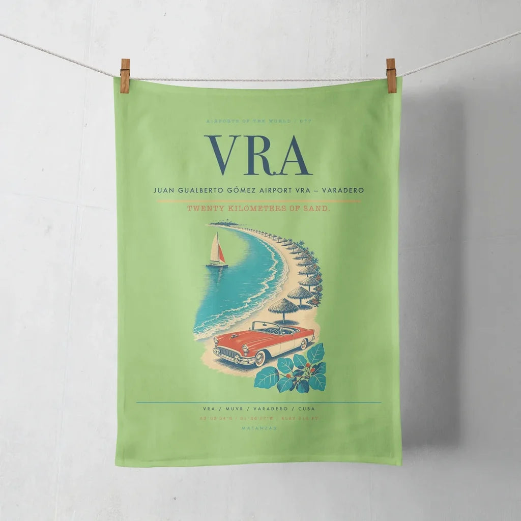 Juan Gualberto Gómez Airport (VRA) design on light green towel