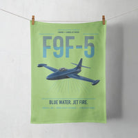 Thumbnail for F9F-5 Panther design on light green towel