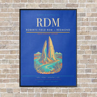 Thumbnail for Roberts Field RDM — Redmond vertical canvas print - framed - blue background