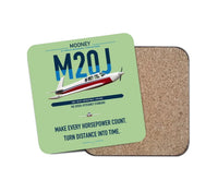 Thumbnail for Mooney M20J 201 design on light green 1 piece coaster