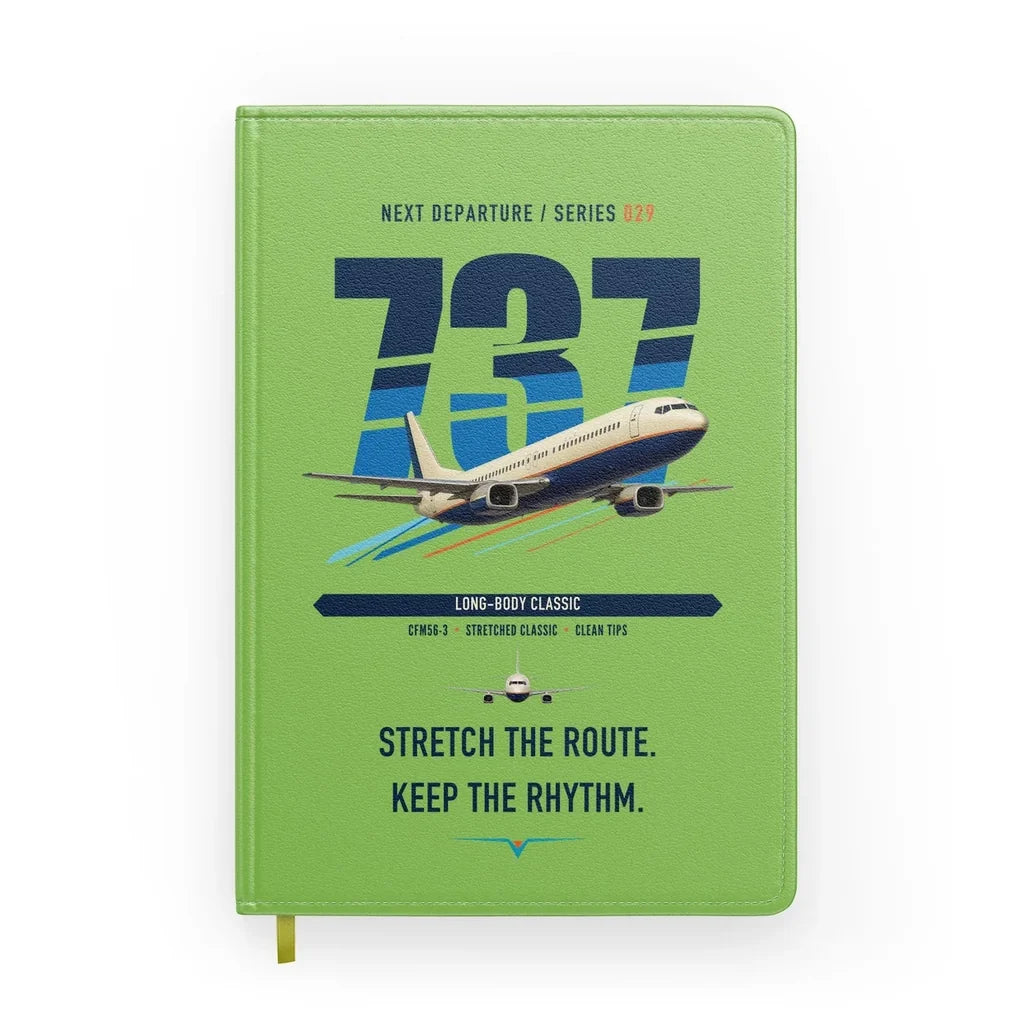 Boeing 737-400 Classic design on light green notebook