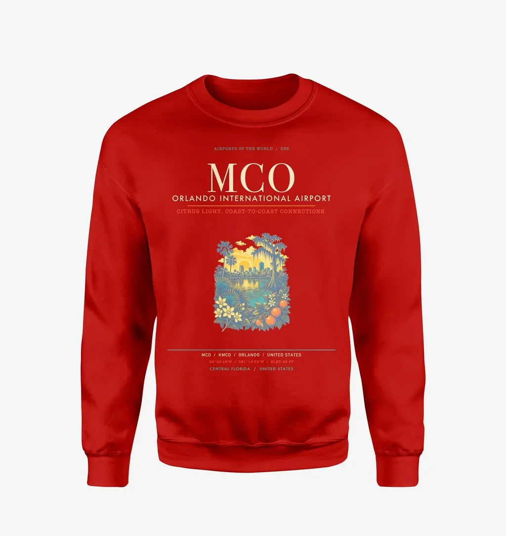 Orlando International Airport MCO Sweatshirt - Red
