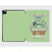 Thumbnail for Wings Run In The Family design on light green ipad tablet case