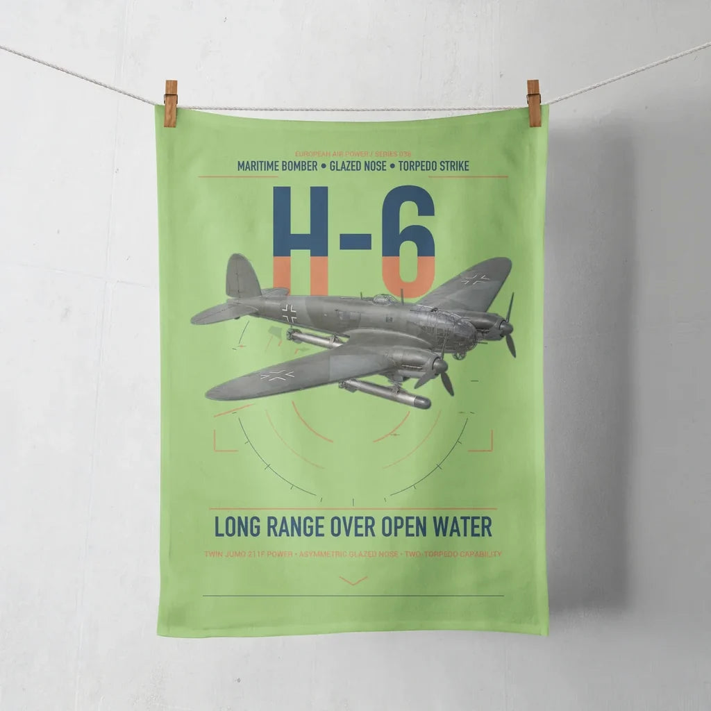 Heinkel He 111H-6 design on light green towel