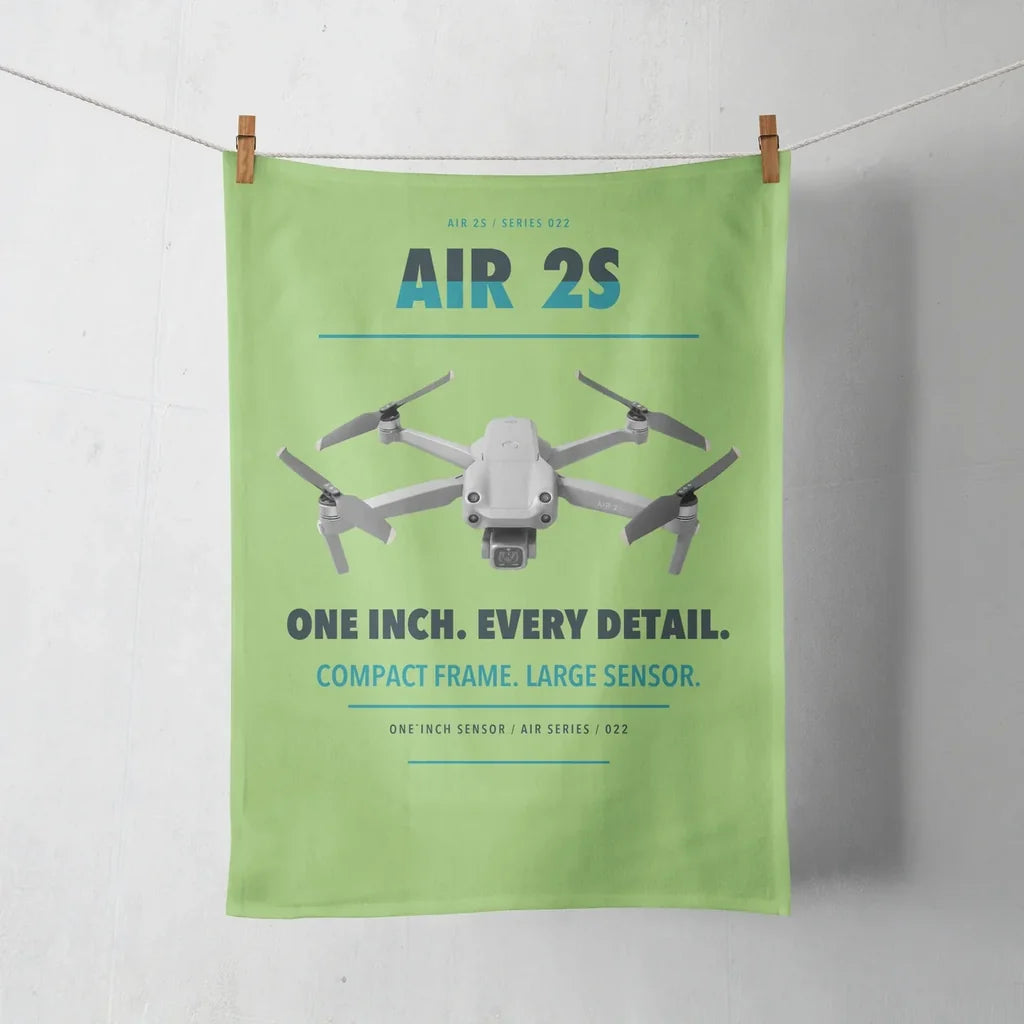DJI Air 2S design on light green towel