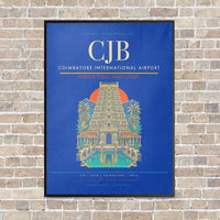Thumbnail for Coimbatore International Airport CJB - Canvas Framed - Blue