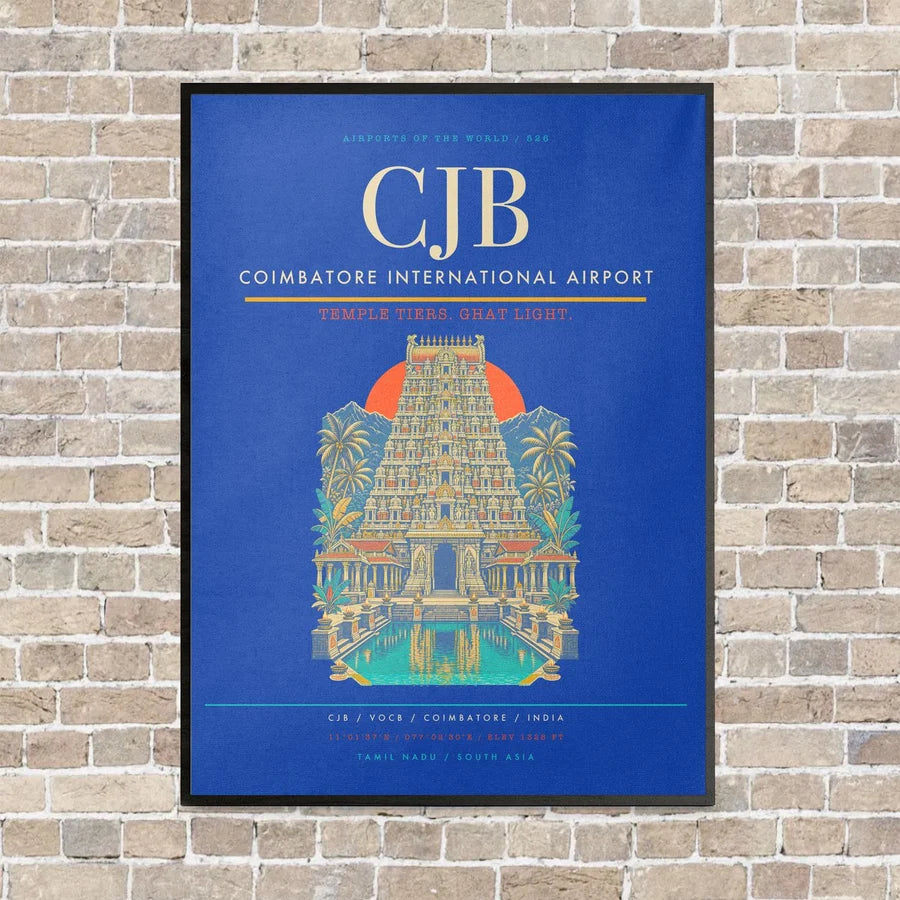 Coimbatore International Airport CJB - Canvas Framed - Blue