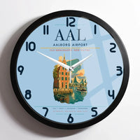 Thumbnail for Aalborg Airport AAL Wall-Clock Framed - Light Blue