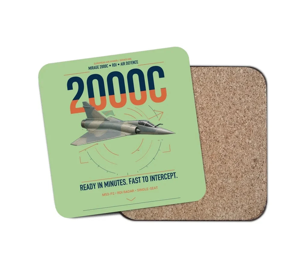 Dassault Mirage 2000C RDI design on light green 1 piece coaster
