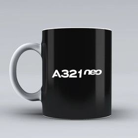 A321neo & Text Ceramic White Mugs