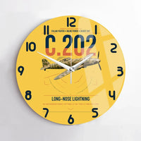 Thumbnail for Macchi C.202 Folgore design on yellow no frame wall clock