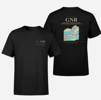 Thumbnail for Grenoble-Isère Airport (GNB) design printed on black double-side t-shirt