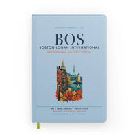 Thumbnail for Boston Logan International Airport (BOS) design on light blue notebook