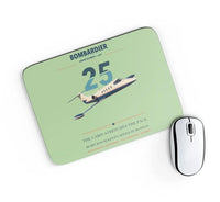 Thumbnail for Bombardier Learjet 25 design on light green rectangle mouse pad