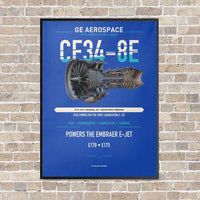 Thumbnail for CF34-8E vertical canvas print - framed - blue background