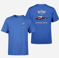 Thumbnail for Airbus H130 design on blue t-shirt, double-side print