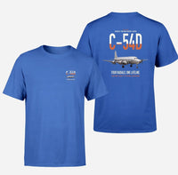 Thumbnail for C-54D Skymaster design on blue double-side t-shirt, double-side print